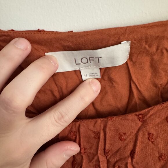 Loft Rust Tiered Camisole Dress - Size Medium - Picture 3 of 3